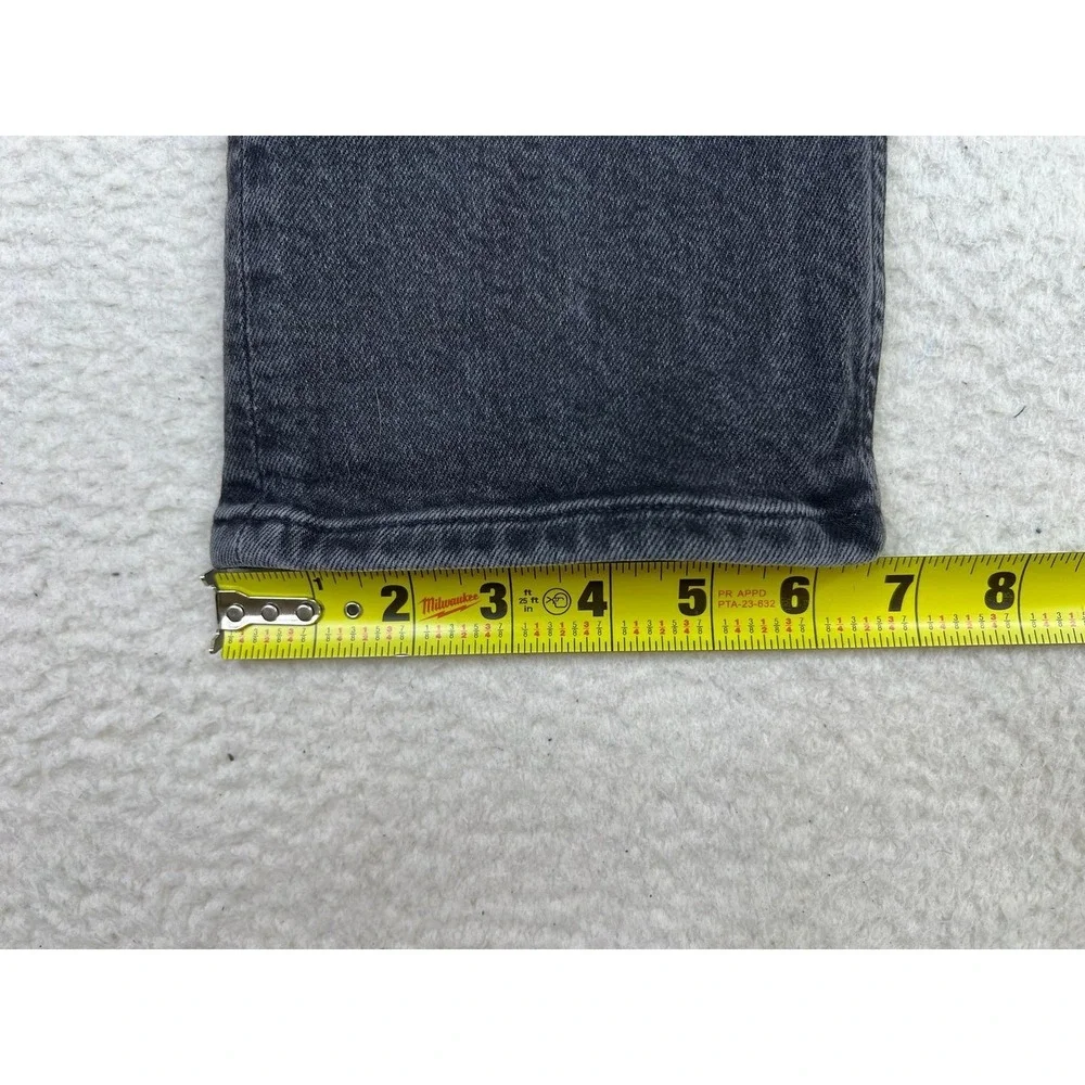 AGOLDE Wilder High Rise Straight Jeans Womens 24 Gray Charcoal Distressed Denim - Picture 12 of 13
